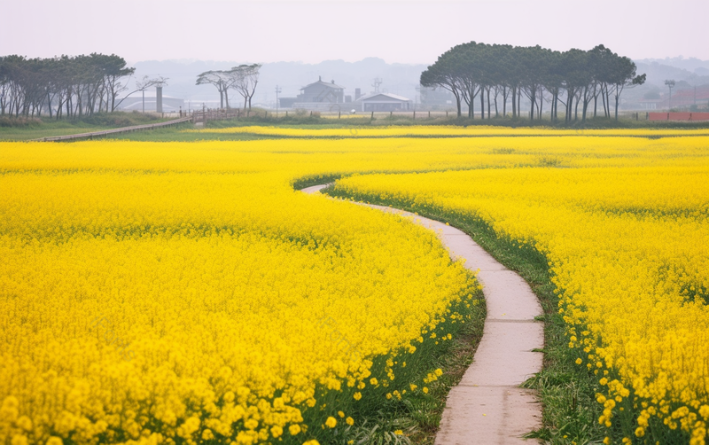 乡村田野油菜花海黄色摄影图,高清,摄影图,摄影图片,图片大全,摄影图免费下载